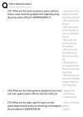 Police Administration Learning Materials EXAM STUDY GUIDE 2026&sol;2027 ACCURATE QUESTIONS WITH CORRECT DETAILED SOLUTIONS &vert;&vert; 100&percnt; GUARANTEED PASS NEWEST VERSION