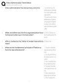 Police Administration Tenth Edition EXAM STUDY GUIDE 2026&sol;2027 ACCURATE QUESTIONS WITH CORRECT DETAILED SOLUTIONS &vert;&vert; 100&percnt; GUARANTEED PASS NEWEST VERSION
