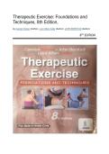 Test Bank - Therapeutic Exercise&colon; Foundations and Techniques&comma; 8th Edition &lpar;Kisner&comma; 2023&rpar;&comma; Chapter 1-27 for PT & PTA &plus; Bonus Chapters  2026&sol;2027