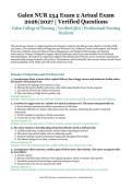 NUR 254 Exam 2 Actual Exam &ndash; Galen College of Nursing &ndash; 2026&sol;2027 Academic Year &ndash; Verified Questions and Answers for Professional Nursing Students
