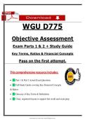 WGU D775 &NewLine;Objective Assessment &NewLine;Exam Parts 1 & 2 &plus; Study Guide &NewLine;Key Terms&comma; Ratios & Financial Concepts &NewLine;Pass on the first attempt&period; 