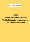 ATI TEAS 7 Math Study Guide PDF &vert; Practice Questions&comma; Formula Review&comma; Detailed Answers & Exam Prep 2026