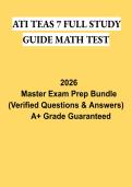 ATI TEAS 7 Full Study Guide Math Test PDF &vert; Complete Practice Questions&comma; Detailed Solutions & Exam Review 2026