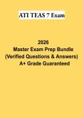 ATI TEAS 7 Exam PDF &vert; Complete Study Guide&comma; Practice Questions&comma; Detailed Answers & Full Exam Review 2026