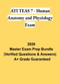 ATI TEAS 7 Human Anatomy and Physiology Exam PDF &vert; Practice Questions&comma; Study Guide & Detailed Answers 2026