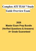 Complete ATI TEAS 7 Study Guide Overview Exam PDF &vert; Practice Questions&comma; Detailed Answers & Comprehensive Exam Review 2026