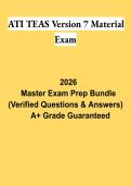 ATI TEAS Version 7 Material Exam PDF &vert; Complete Study Guide&comma; Practice Questions&comma; Detailed Answers & Exam Review 2026