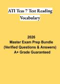 ATI TEAS 7 Test Reading Vocabulary PDF &vert; Practice Questions&comma; Study Guide & Detailed Answers 2026