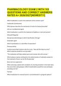 Pharmacology Exam 2 Prep 2026&sol;2027&colon; 103 Practice Questions & Correct Answers for Nursing Students