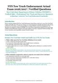 NYS Tow Truck Endorsement Actual Exam &ndash; New York State Department of Motor Vehicles &lpar;NYSDMV&rpar; &ndash; 2026&sol;2027 Academic Year &ndash; Verified Questions and Answers for Professional Tow Truck and Recovery Operators