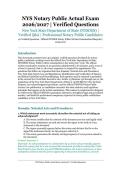 NYS Notary Public Actual Exam &ndash; New York State Department of State &lpar;NYSDOS&rpar; &ndash; 2026&sol;2027 Academic Year &ndash; Verified Questions and Answers for Professional Notary Public Candidates