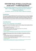 NYS EMT State Written Actual Exam &ndash; New York State Department of Health &lpar;NYSDOH&rpar; Bureau of EMS &ndash; 2026&sol;2027 Academic Year &ndash; Verified Questions and Answers for Professional Emergency Medical Technician Candidates