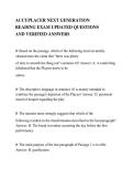ACCUPLACER NEXT GENERATION&NewLine;READING EXAM UPDATED QUESTIONS&NewLine;AND VERIFIED ANSWERS