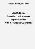 Exam 4 GI&sol;GU Test &vert; Questions & Verified Answers &vert; Comprehensive Gastrointestinal & Genitourinary Nursing Exam Review Study Guide PDF &vert; 2026