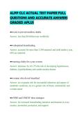 ALPP CLC ACTUAL TEST PAPER FULL&NewLine;QUESTIONS AND ACCURATE ANSWERS&NewLine;GRADED APLUS&NewLine;