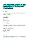 ALPP CLC COMPREHENSIVE EXAM PREP&NewLine;QUESTIONS AND SOLUTIONS VERIFIED&NewLine;STUDY RESOURCE&NewLine;