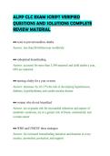 ALPP CLC EXAM SCRIPT VERIFIED&NewLine;QUESTIONS AND SOLUTIONS COMPLETE&NewLine;REVIEW MATERIAL&NewLine;