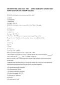 MATERNITY FINAL EXAM STUDY GUIDE &vert; COMPLETE OBSTETRIC NURSING EXAM &NewLine;REVIEW QUESTIONS AND ANSWERS 2026&sol;2027