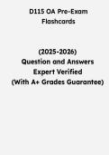 WGU D115 OA Pre-Exam Flashcards &vert; Questions & Verified Answers &vert; Comprehensive D115 Objective Assessment Exam Review Study Guide PDF &vert; 2026