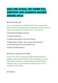 ANCC FNP ACTUAL TEST PAPER FULL&NewLine;QUESTIONS AND ACCURATE ANSWERS&NewLine;GRADED APLUS&NewLine;