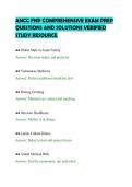 ANCC FNP COMPREHENSIVE EXAM PREP&NewLine;QUESTIONS AND SOLUTIONS VERIFIED&NewLine;STUDY RESOURCE&NewLine;