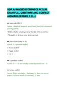 AQA AS MACROECONOMICS ACTUAL&NewLine;EXAM FULL QUESTIONS AND CORRECT&NewLine;ANSWERS GRADED A PLUS&NewLine;