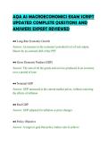 AQA AS MACROECONOMICS EXAM SCRIPT&NewLine;UPDATED COMPLETE QUESTIONS AND&NewLine;ANSWERS EXPERT REVIEWED
