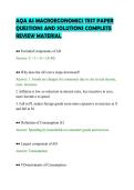 AQA AS MACROECONOMICS TEST PAPER&NewLine;QUESTIONS AND SOLUTIONS COMPLETE&NewLine;REVIEW MATERIAL&NewLine;