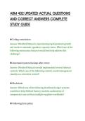 ARM 402 UPDATED ACTUAL QUESTIONS&NewLine;AND CORRECT ANSWERS COMPLETE&NewLine;STUDY GUIDE&NewLine;
