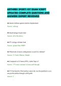 ARTHREX SPORTS IOT EXAM SCRIPT&NewLine;UPDATED COMPLETE QUESTIONS AND&NewLine;ANSWERS EXPERT REVIEWED