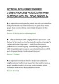 ARTIFICIAL INTELLIGENCE ENGINEER&NewLine;CERTIFICATION 2026 ACTUAL EXAM PAPER&NewLine;QUESTIONS WITH SOLUTIONS GRADED A&plus;