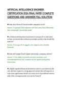 ARTIFICIAL INTELLIGENCE ENGINEER&NewLine;CERTIFICATION 2026 FINAL PAPER COMPLETE&NewLine;QUESTIONS AND ANSWERS FULL SOLUTION&NewLine;