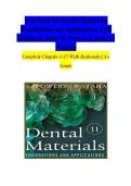TEST BANK &vert; Dental Materials&colon; Foundations and Applications&comma; 11th Edition &vert; John M&period; Powers & John C&period; Wataha &vert; Complete Chapters 1&ndash;15 &vert; Questions&comma; Answers & Rationales