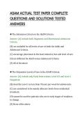 ASAM ACTUAL TEST PAPER COMPLETE&NewLine;QUESTIONS AND SOLUTIONS TESTED&NewLine;ANSWERS&NewLine;