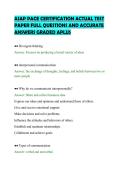 ASAP PACE CERTIFICATION ACTUAL TEST&NewLine;PAPER FULL QUESTIONS AND ACCURATE&NewLine;ANSWERS GRADED APLUS&NewLine;
