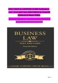 SOLUTION MANUAL &vert; Business Law&colon; Text and Cases&comma; 16th Edition &vert; Kenneth Clarkson & Roger Miller &vert; Complete Chapters 1&ndash;25