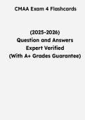 CMAA Exam 4 Flashcards &vert; Questions & Verified Answers &vert; Comprehensive Certified Medical Administrative Assistant Exam Review Study Guide PDF &vert; 2026