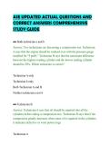 ASE UPDATED ACTUAL QUESTIONS AND&NewLine;CORRECT ANSWERS COMPREHENSIVE&NewLine;STUDY GUIDE&NewLine;