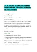 AP US HISTORY EXAM SCRIPT VERIFIED&NewLine;QUESTIONS AND SOLUTIONS COMPLETE&NewLine;REVIEW MATERIAL