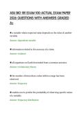 ASU BIO 181 EXAM 100 ACTUAL EXAM PAPER&NewLine;2026 QUESTIONS WITH ANSWERS GRADED&NewLine;A&plus;