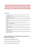 CERTIFIED POWER LINEMAN JOURNEYMAN LICENSING &NewLine;EXAMINATION COMPLETE QUESTIONS AND DETAILED &NewLine;SOLUTIONS LATEST UPDATE THIS YEAR JUST RELEASED 