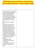 SCRN Study Exam Questions and Answers&NewLine;with Verified Solutions &vert; Latest Updated 2026