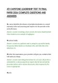 ATI CAPSTONE LEADERSHIP TEST 70 FINAL&NewLine;PAPER 2026 COMPLETE QUESTIONS AND&NewLine;ANSWERS&NewLine;