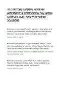 ATI CAPSTONE MATERNAL NEWBORN&NewLine;ASSESSMENT 51 CERTIFICATION EVALUATION&NewLine;COMPLETE QUESTIONS WITH VERIFIED&NewLine;SOLUTIONS&NewLine;