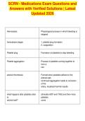 SCRN - Medications Exam Questions and&NewLine;Answers with Verified Solutions &vert; Latest&NewLine;Updated 2026