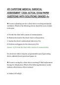 ATI CAPSTONE MEDICAL SURGICAL&NewLine;ASSESSMENT 1 2026 ACTUAL EXAM PAPER&NewLine;QUESTIONS WITH SOLUTIONS GRADED A&plus;