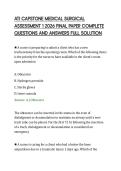 ATI CAPSTONE MEDICAL SURGICAL&NewLine;ASSESSMENT 1 2026 FINAL PAPER COMPLETE&NewLine;QUESTIONS AND ANSWERS FULL SOLUTION&NewLine;