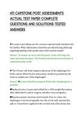 ATI CAPSTONE POST ASSESSMENTS&NewLine;ACTUAL TEST PAPER COMPLETE&NewLine;QUESTIONS AND SOLUTIONS TESTED&NewLine;ANSWERS&NewLine;