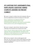 ATI CAPSTONE POST ASSESSMENTS FINAL&NewLine;PAPER UPDATED QUESTIONS VERIFIED&NewLine;COMPLETE ANSWERS 100 PERCENT&NewLine;CORRECT&NewLine;