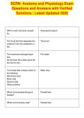 SCRN- Anatomy and Physiology Exam&NewLine;Questions and Answers with Verified&NewLine;Solutions &vert; Latest Updated 2026